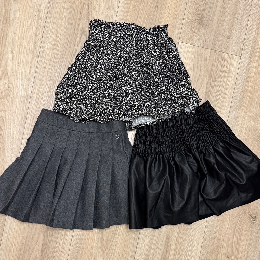 3 girls Zara size 7 skirts (one with shorts inside)